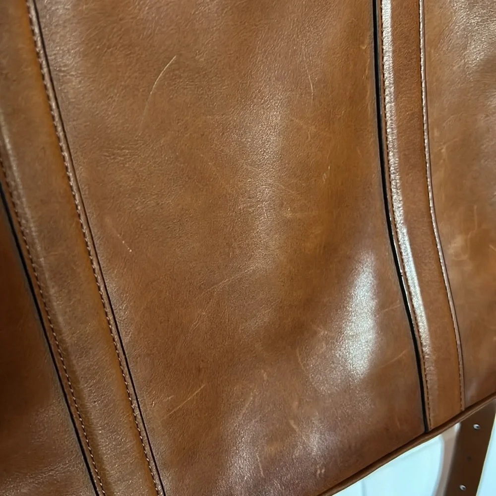 Coach Cognac Brown Leather Computer Bag Briefcase